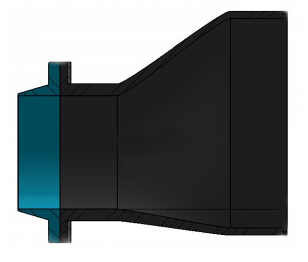 Cla-Val RF-DBF-SB Rubber-Flex Duckbill Flanged Sloped Bottom Check Valve